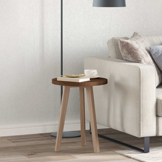 Blat stołu Ø 40 x 2,5 cm Okrągły Dąb lite Ciemny brąz