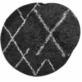 vidaXL Dywan z długim włosiem PAMPLONA, czarno-kremowy, Ø 80 cm