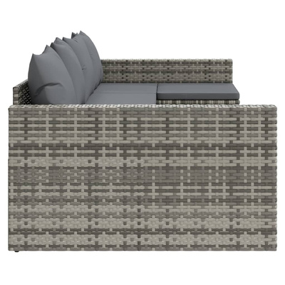 vidaXL 2-cz. zestaw wypoczynkowy do ogrodu, poduszki, szary, rattan PE model standard