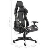 Obrotowy fotel gamingowy, biały, PVC vidaXL