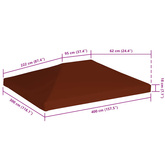Zadaszenie do altany, 310 g/m?, 3x4 m, terakotowe