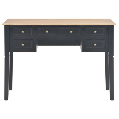 vidaXL Biurko, czarne, 109,5x45x77,5 cm, drewniane