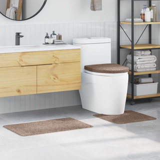 Zestaw mat łazienkowych antypoślizgowych 3 pcs Brązowy PP
