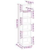 Szafka na CD, czarna, 21x20x88 cm, materiał drewnopochodny