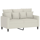 Sofa 2-osobowa, kremowy, 120 cm, tapicerowana aksamitem