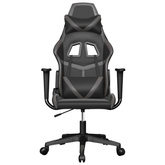 vidaXL Masujący fotel gamingowy, czarno-szary, sztuczna skóra model standard