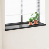 Parapet okienny Czarny z rysunkiem drewna 120 x 40 x 4,5 cm PVC