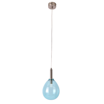 Lampa wisząca szklana LUKKA z niebieskim kloszem – minimalistyczna lampa do salonu i jadalni LED