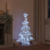 Choinka z 100 diodami LED Zimna biel 120 cm Akryl