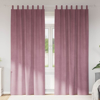Zasłony zaciemniające 2 pcs Ciemny Róż 140 x 225 cm Aksamit