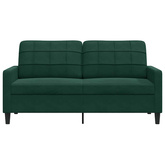 Sofa 2-osobowa, ciemnozielona, 140 cm, tapicerowana aksamitem