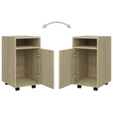 Szafka boczna z kółkami, dąb sonoma, 33x38x60 cm