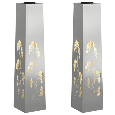 Słoneczna LED lampa na ścieżkę 2 pcs Srebrny Stal ocynkowana
