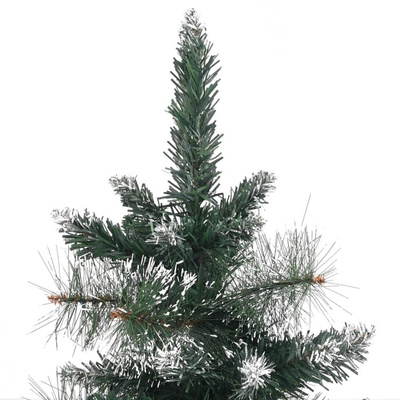vidaXL Sztuczna choinka ze stojakiem, zielono-biała, 90 cm, PVC
