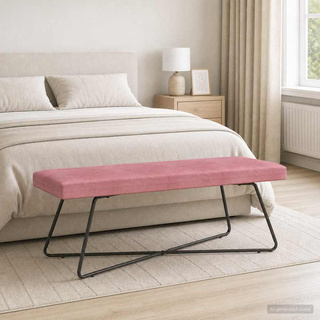 ławka różowy 110 x 40 x 45 cm Welur