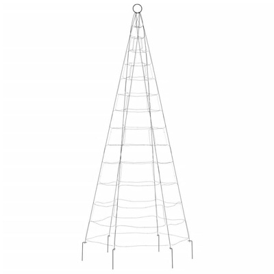 vidaXL Choinka z lampek, na maszt, 200 zimnych białych LED, 180 cm