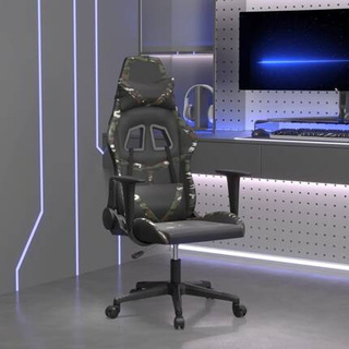 vidaXL Masujący fotel gamingowy, czarny i moro, sztuczna skóra model standard