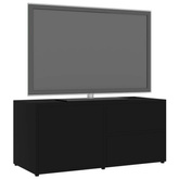 vidaXL Szafka pod TV, czarna, 80x34x36 cm materiał drewnopochodny