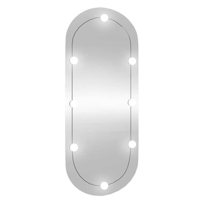 vidaXL Lustro ścienne z LED, 25x60 cm, szklane, owalne