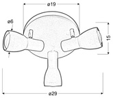 Lampa sufitowa Picardo plafon metalowy żółty regulowany 3-punktowy E14