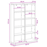 Kabinet na płyty CD 2 szt. Czarny dąb 33 x 23,5 x 97,5 cm