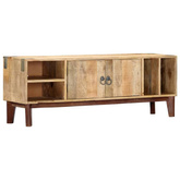 vidaXL Szafka pod TV, 130x30x46 cm, lite surowe drewno mango