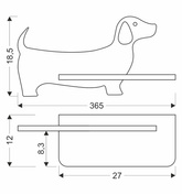 Lampa kinkiet półeczka LED niebieski piesek Dog 21-02976