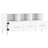 Szafka pod TV, biała, 102x36x50 cm, materiał drewnopochodny vidaXL