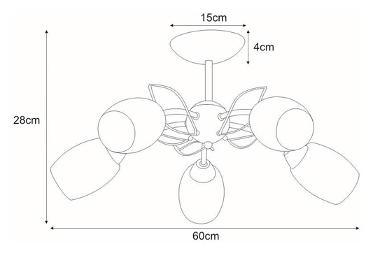 Lampa sufitowa K-JSL-6093/5 CHR z serii XENA KAJA