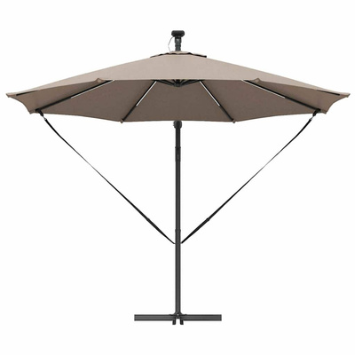 Parasol plażowy Ze LED Lights Ciemnoszary 294 x 294 x 248 cm