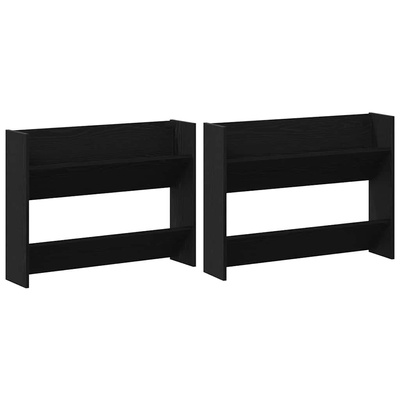 Szafka na buty z półką 2 pcs Czarny Dąb 83 x 18 x 60 cm