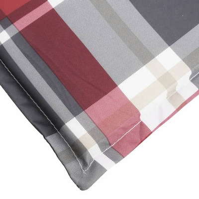 vidaXL Poduszka na leżak, czerwona krata, 200x70x3 cm, tkanina Oxford