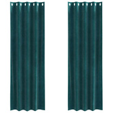 Zasłony zaciemniające 2 pcs Ciemna zieleń 140 x 225 cm Aksamit