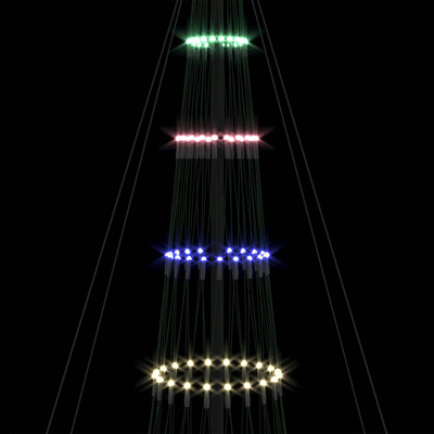 Choinka świąteczna LED z podstawą Wielokolorowe 399 cm Metal