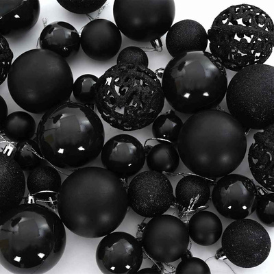 Zestaw Bombek Choinkowych 120 pcs Czarny Z tworzywa sztucznego