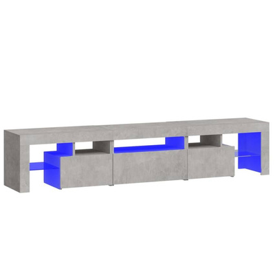 vidaXL Szafka pod TV z oświetleniem LED, szarość betonu 200x36,5x40 cm