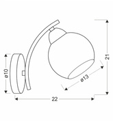 AMOS Lampa kinkiet złoty 1x40W E27 klosz biały 21-38593