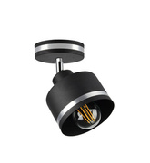 Kinkiet czarny+chrom lampa ścienna/sufitowa Wama 91-00415