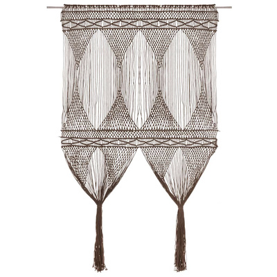 Zasłona z makramy, kolor taupe, 140 x 240 cm, bawełna