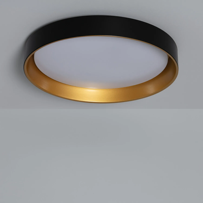 Plafon LED 21W Okrągły Czarno Złoty 45cm 3 Barwy Świecenia CCT Abruzzo Roma