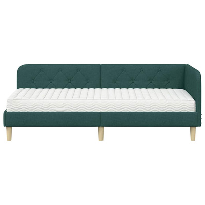 Rama łóżka narożnego Ciemna zieleń 80 x 200 cm tkanina