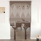 Zasłona z makramy, kolor taupe, 140 x 240 cm, bawełna