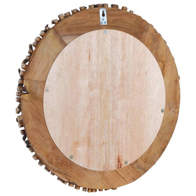 vidaXL Lustro ścienne, 60 cm, tekowe, okrągłe