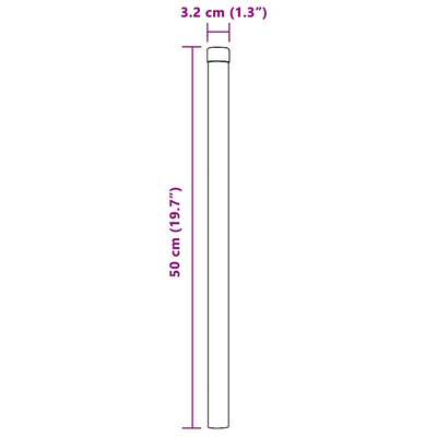 Słupek ogrodzeniowy. 12 szt. srebrny 50 cm