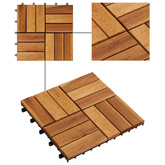 Płytka Tarasowa 10 pcs Brązowy 30 x 30 cm Drewno Akacjowe
