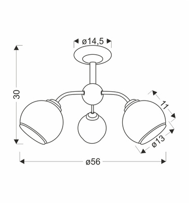 Marinen Lampa Wisząca Czarny 3X40W E27 Klosz Biały Z Obwódką