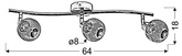 Lampa sufitowa Candellux 93-06974 Novel listwa 3X40W G9 chrom