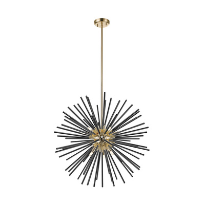 P0491-09C-F7BC URCHIN LAMPA WISZĄCA CZARNO-ZŁOTA/BLACK-GOLD