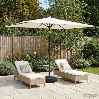 Parasol ogrodowy z oświetleniem LED i podstawą 200 x 300 cm