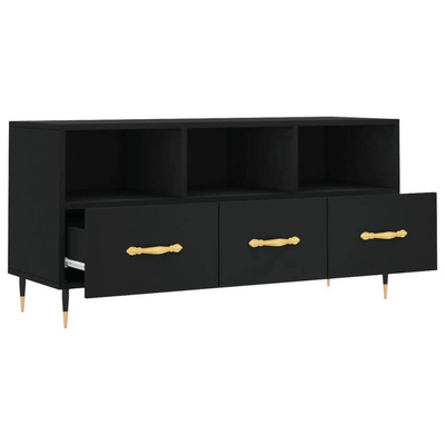vidaXL Szafka pod TV, czarna, 102x36x50 cm, materiał drewnopochodny wariant 6